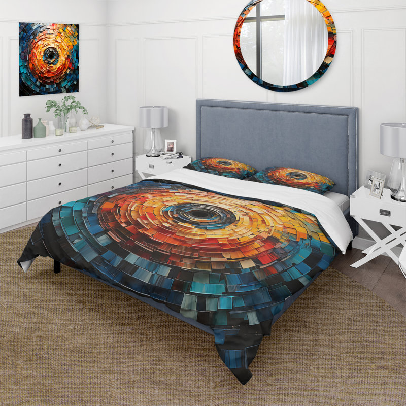 Ensemble de housse de couette Colorful, Housse de couette pour grand lit et 2 taies décor