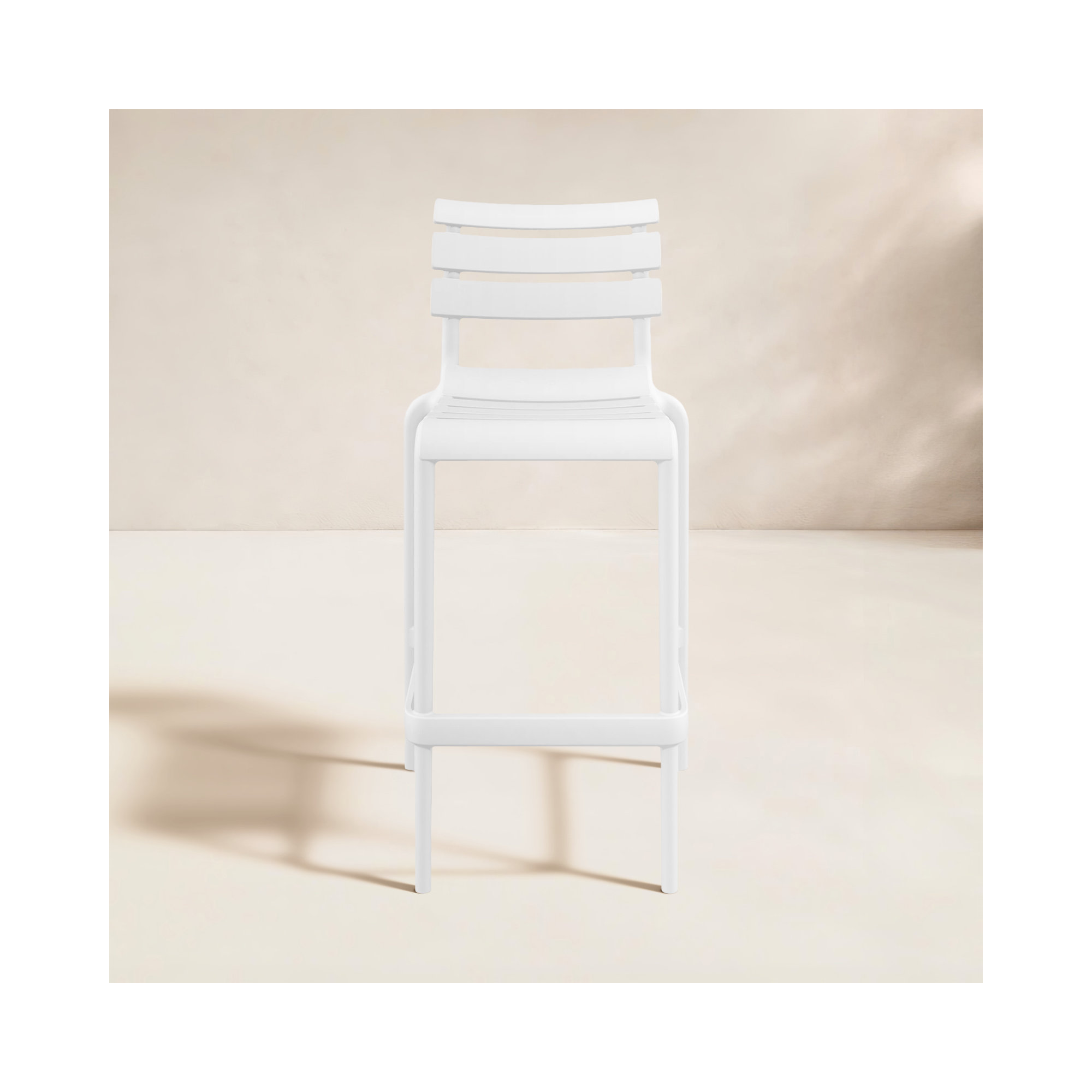 Ruta Outdoor Counter Stool, White, 29.50"