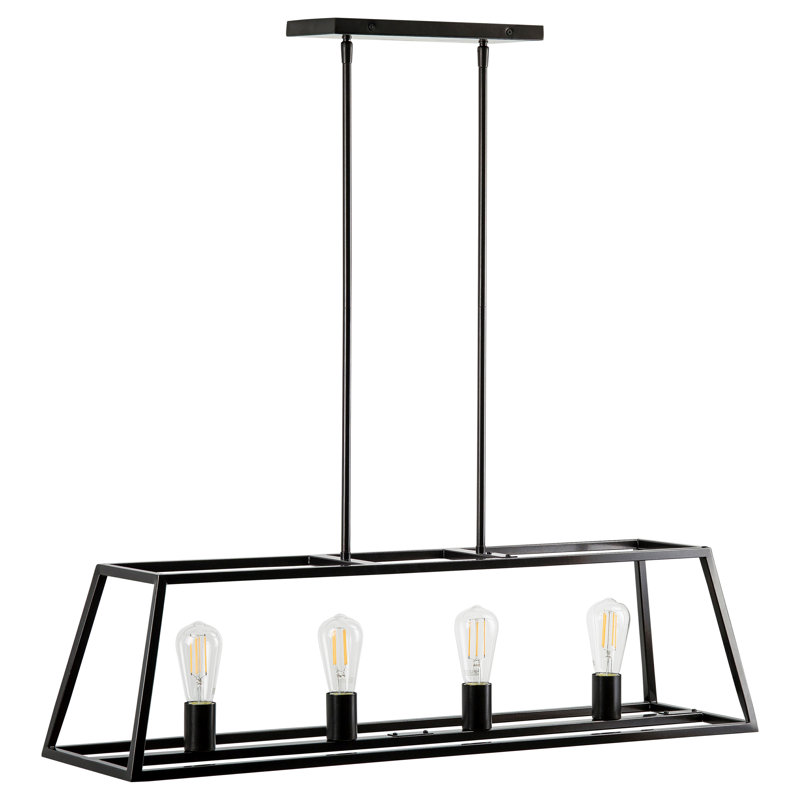 Luminaire suspendu linéaire pour îlot de cuisine 4 lumières Bernao