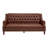 Mid Century Faux Leather Sofa With Solid Wood Legs, Tufted Button Back Sofa For Bedroom/Lliving Room/Guest Room-399656748