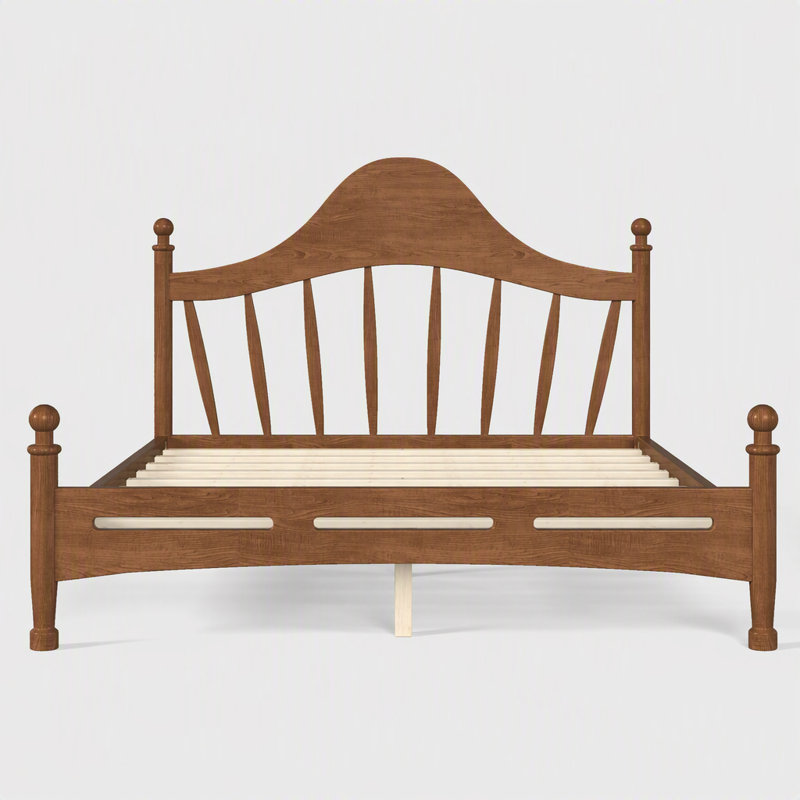 Lit plateforme avec tête de lit chic, cadre de lit en bois massif avec support à lattes, aucun sommier tapissier requis et conception basse à terre