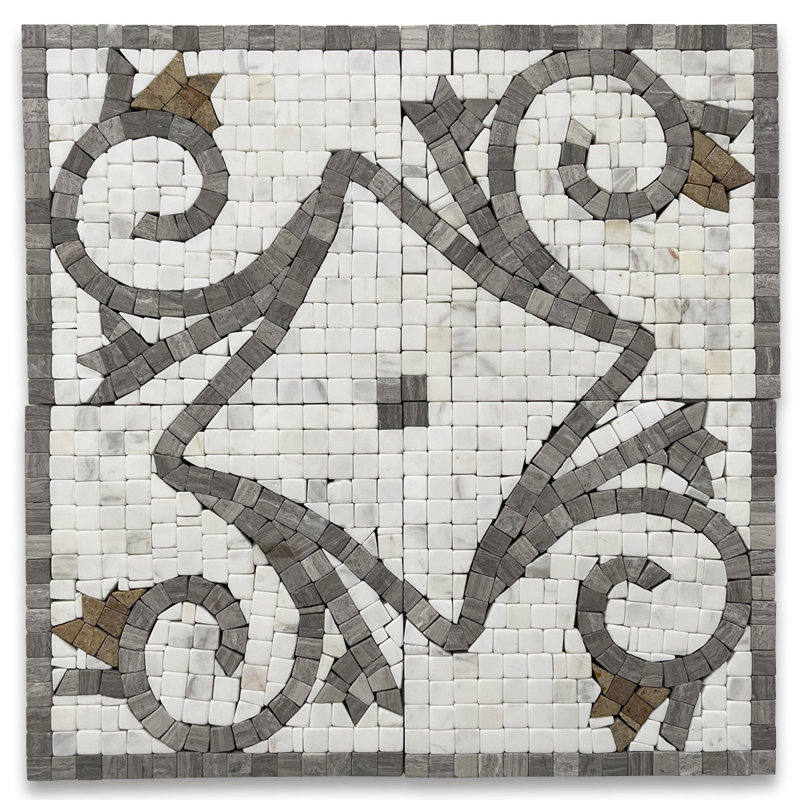 Carrelage décoratif en marbre 5,9 "x 5,9" doré / beige