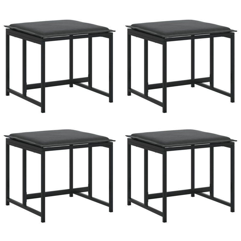  Garden Stool Black, Dark Grey PVC-coated polyester, Steel, Foam Medium