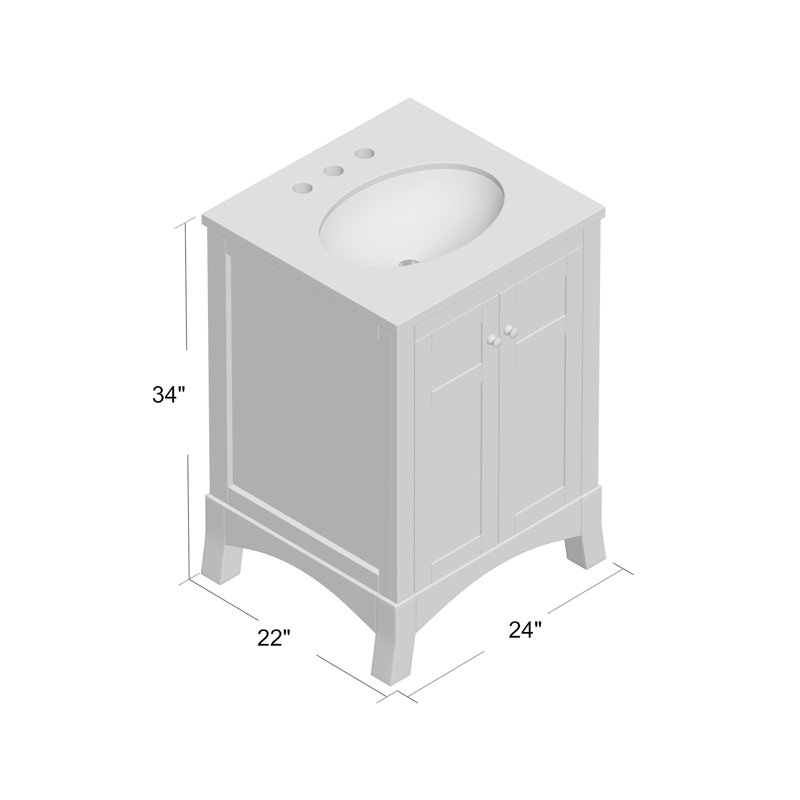 Ensemble de meuble-lavabo simple 24 po Clamart, Gris