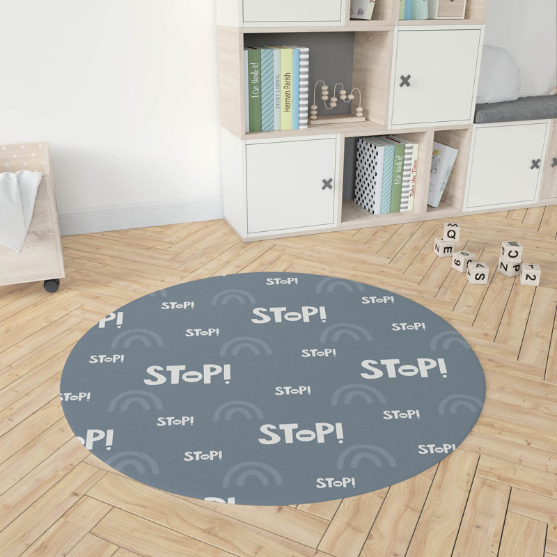 Tapis de jeu pour enfants Stop Slate, Bleu / Ivoire