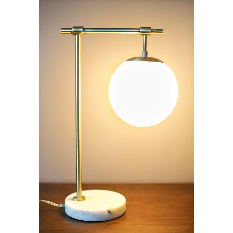 Lampe de bureau argentée 21 po Agustin