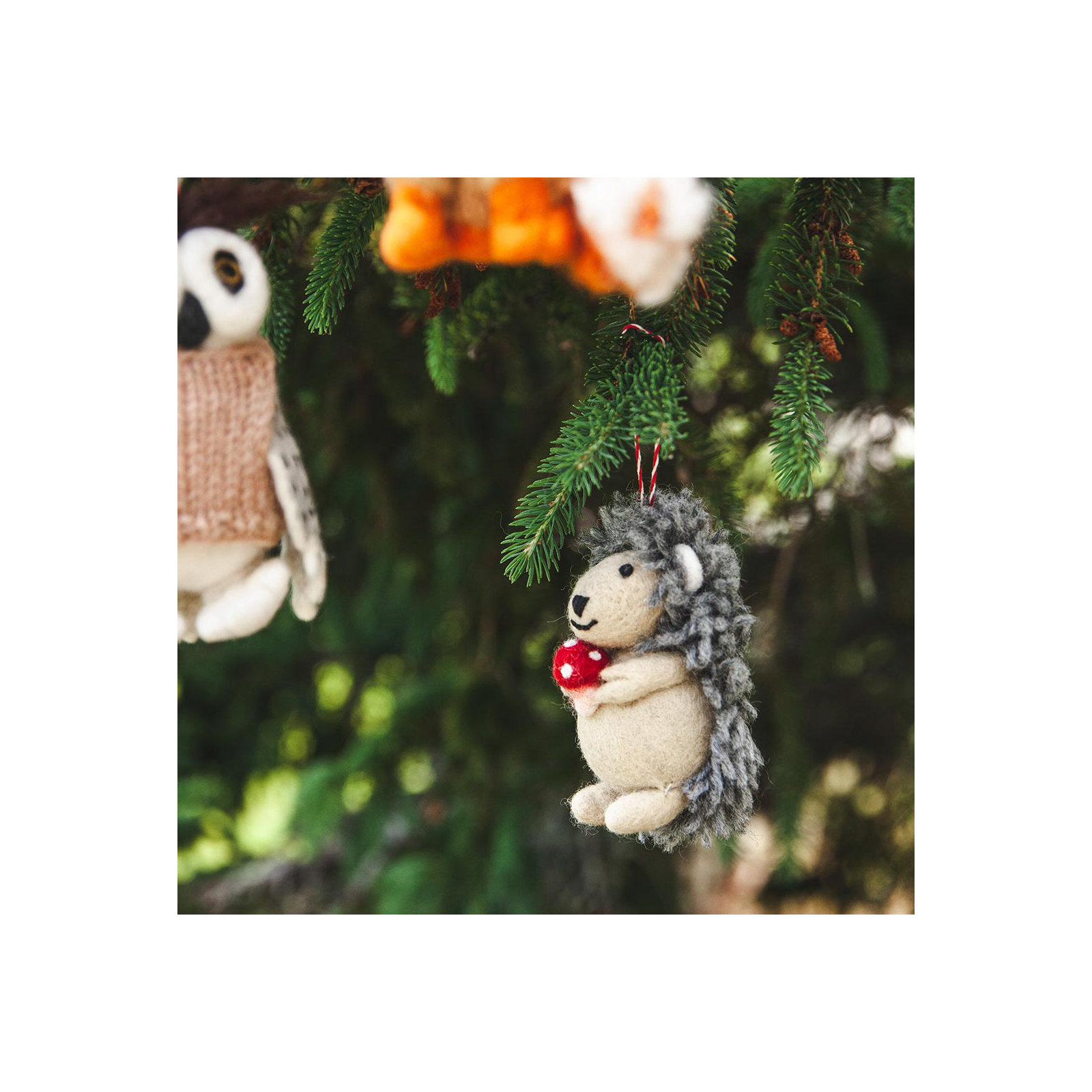 Felted Woodland Animal Ornament - Henry Hedgehog