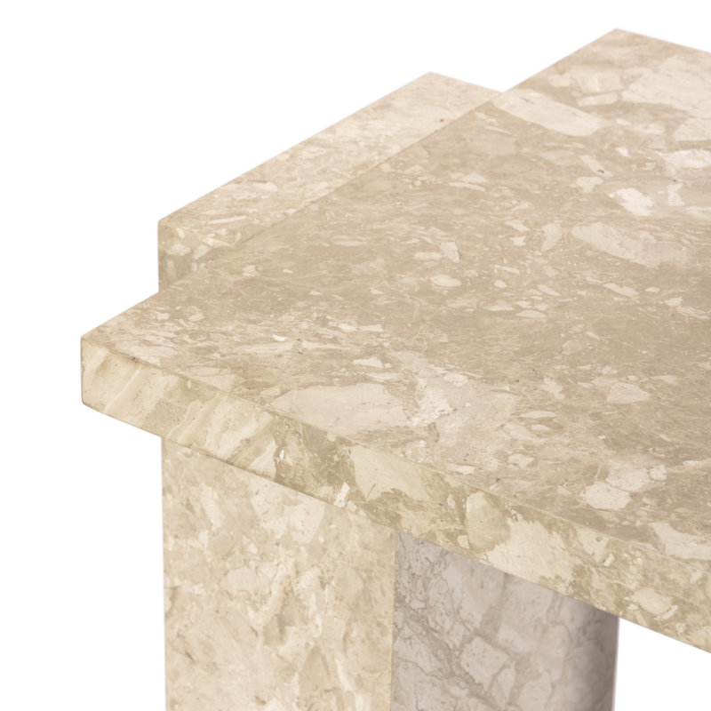 Romano Marble End Table, Lunar Marble