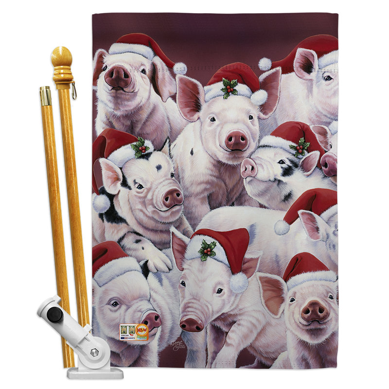 Ensemble de drapeaux en polyester 40 x 28 po Klag Piggies Impressions
