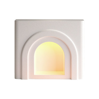 White Manufactured Wood Freestanding Fireplace
