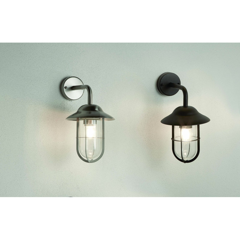 Henriet 31cm H Outdoor Barn Light, Satin Silver