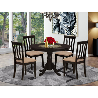 Maffra Solid Wood Top Pedestal Dining Set