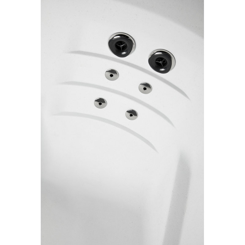 HydroLuxe 4-Person Arctic White and Charcoal Square Hot Tub