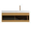 Meuble-lavabo 48 po, meuble de rangement flottant ultra-mince, tiroirs avec capteur de lumière, comptoir en pierre frittée Carrara et lavabo encastré en céramique, pré-assemblé-121865616-121865617