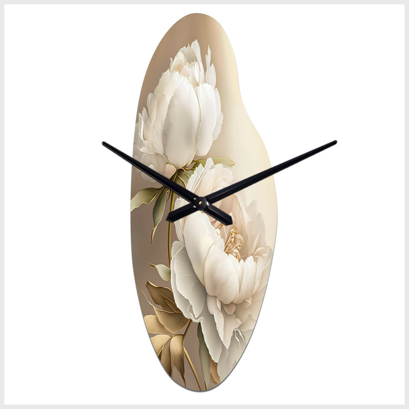 Horloge murale incurvée Peony Flower II - Peony, Médium
