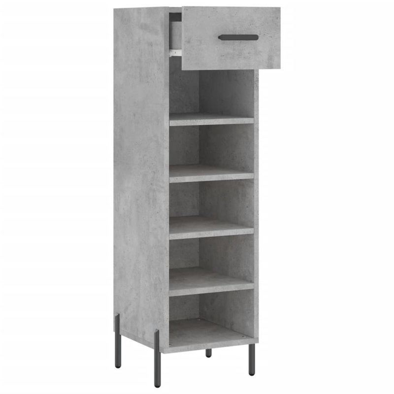 5 Pair Shoe Storage Cabinet, Concrete Grey