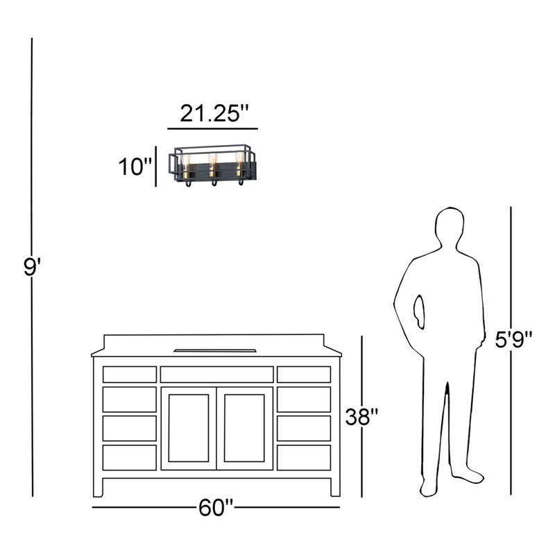 Mccluskey 3 - Light Dimmable Vanity Light
