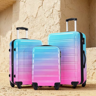 Valise extensible 3 pièces à roulettes Hardshell avec roulettes pivotantes et verrou TSA léger