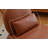 Cute Accent Chair With Solid Wood Legs, Faux Leather Living Room Chair With Soft Cushion, Cozy Bedroom Chair, Comfy Armless Reading Chair For Apartment, Waiting Room, Balcony (Brown)