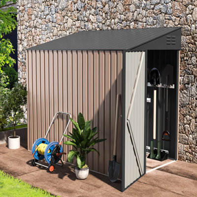 4 ft. W x 8 ft. D Metal Lean-to Storage Shed