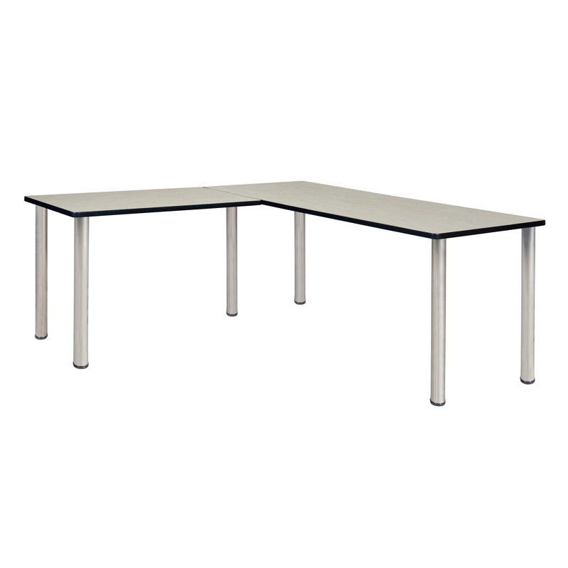 Albaugh Modular L-Shaped Steel, Maple/Chrome