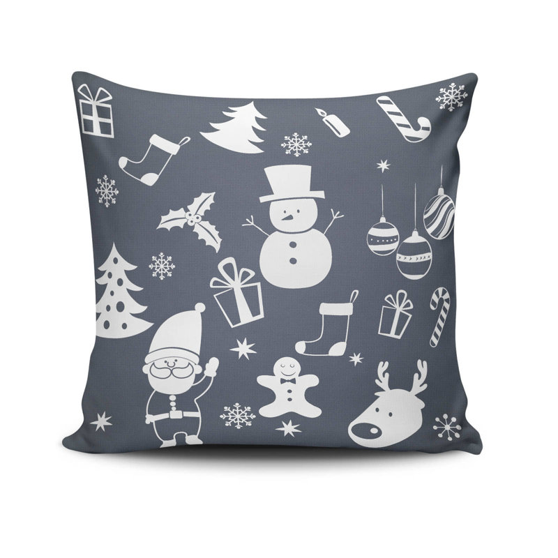 Coussin décoratif Corliss, 17,0 po x 17,0 po, 50% coton / 50% polyester, lavable à la machine, repassable, rembourrage en silicone, fermeture à glissière dissimulée | Coussin décoratif doux et élégant pour le salon, la chambre à coucher et le bureau