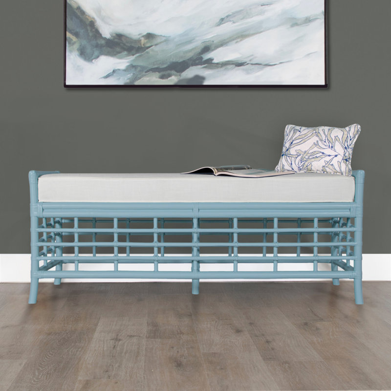 Luna Upholstered Bench, Citrus Orange