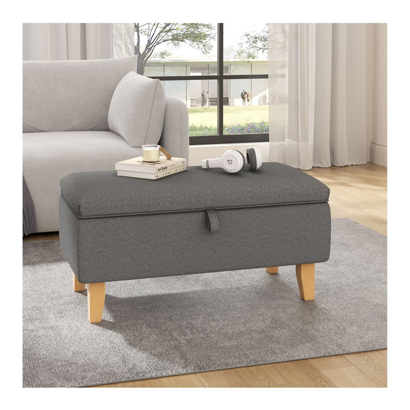 Gustafson Linen Storage Bench, Dark Grey