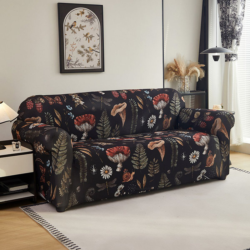 Housse extensible pour canapé Woodland Mushroom Botanical, H 40 po x l 73 po x P 39 po
