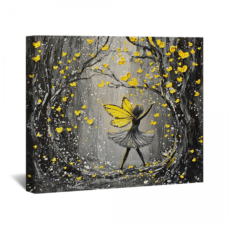 Décoration murale fée sur toile - fantaisie, décoration murale, H 12 po x l 18 po