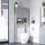 Armoire de rangement pour salle de bain à double porte avec tablette réglable intérieure et tablette ouverte Kleankin
