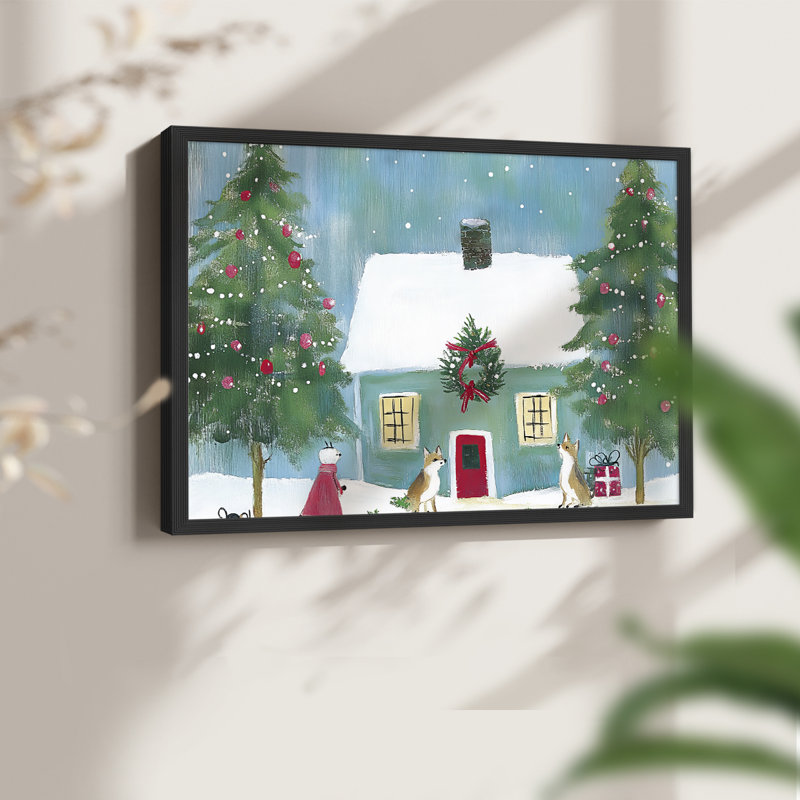 Art de Noël - DCXIX - Reproduction encadrée - Restickable, H 16 po x l 20 po, Noir, noir, noir, noir