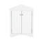 Armoire de salle de bain blanche triangulaire avec tablettes réglables-131461732