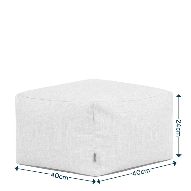 Upholstered Outdoor Ottoman, Grey