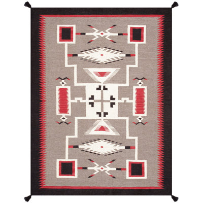 Tapis marocain en laine / coton marocain rectangulaire fait à la main 5 pi 1 po x 6 pi 9 po