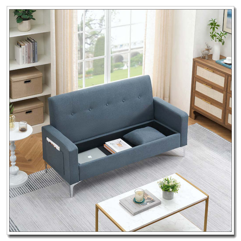 57-inch comfortable double sofa, Gray