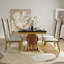 Ensemble de table de salle à manger luxueux en faux marbre et or noir avec 6 chaises en cuir blanches-762701255-762701249
