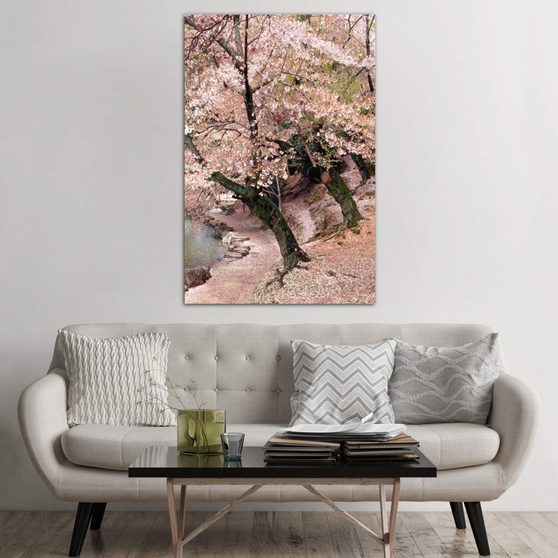 Cherry Blossom Lane by Monte Nagler - Print on Canvas, 66.04 cm H x 45.72 cm W x 1.91 cm D, Wrapped Canvas