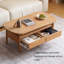 Table de salon ovale en bois massif-1757304709