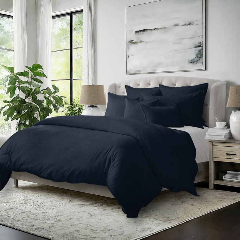 Ensemble d'édredon 8 pièces Elsie, King Comforter + 7 Additional Pieces, True Navy