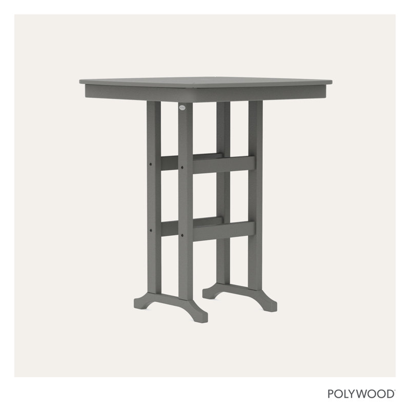 Table de bar POLYWOOD Nautical, Gris ardoise, L 36,75 po x L 36,75 po x H 42 po