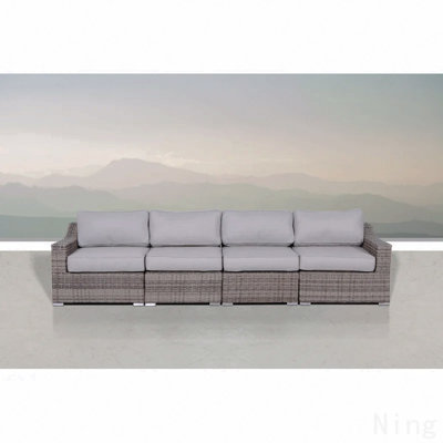 Fully Assembled 4-Piece Rattan Sectional Seating Set With Cushions