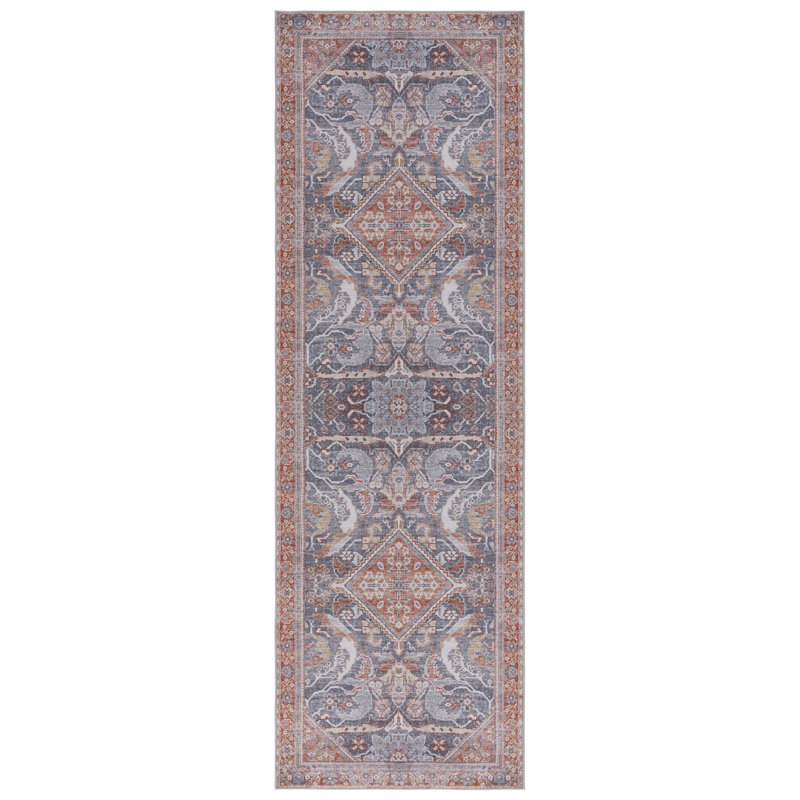 Tapis oriental gris / rouille Abdussamad, Tapis de couloir 2 pi 6 po x 8 pi
