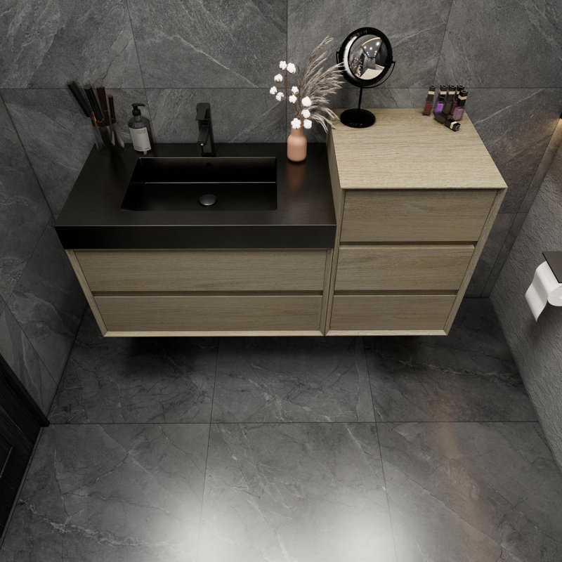 Golitz 67'' Single Bathroom Vanity with Stainless Steel Top, Coffee