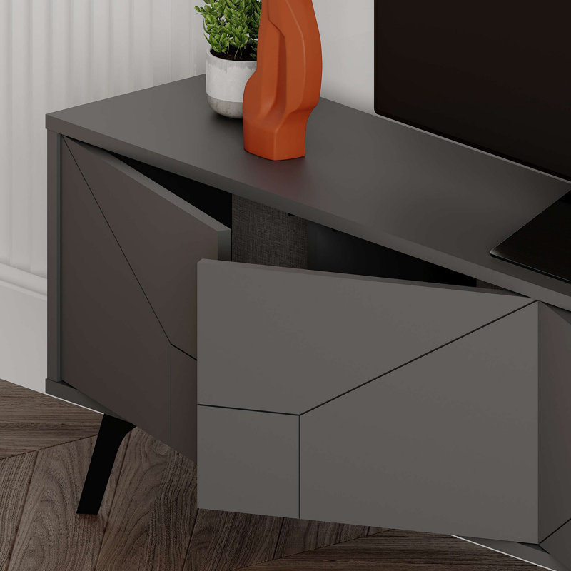 Decortie Unfinished TV Stand for TVs up to 75", Grey