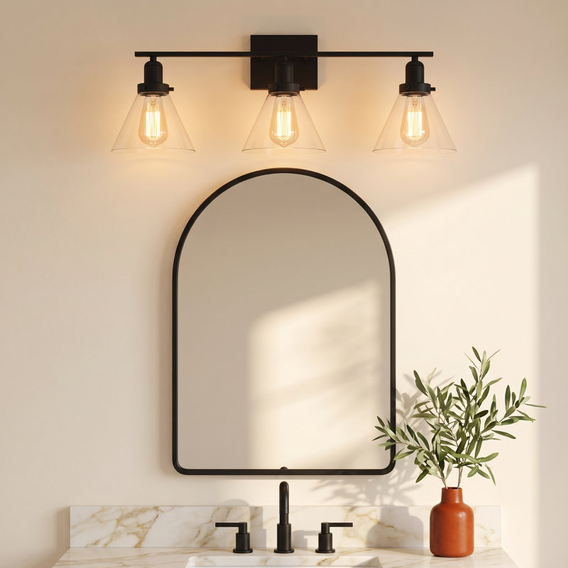 Catalina 3-Light Dimmable Bath Sconce, Black