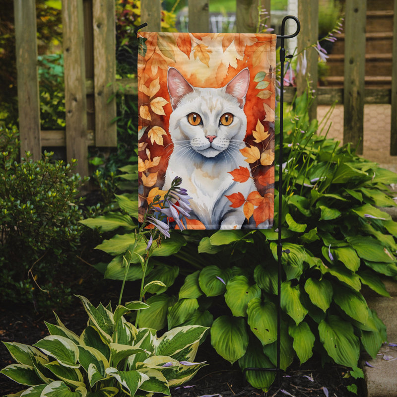 Chat en feuilles d'automne drapeau de jardin, Khao Manee