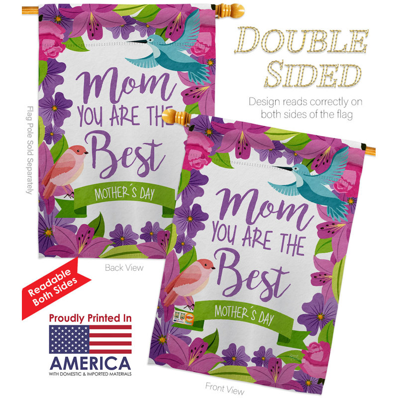 Multi-Color Polyester Mother's Day House Flag, 28'' x 40''