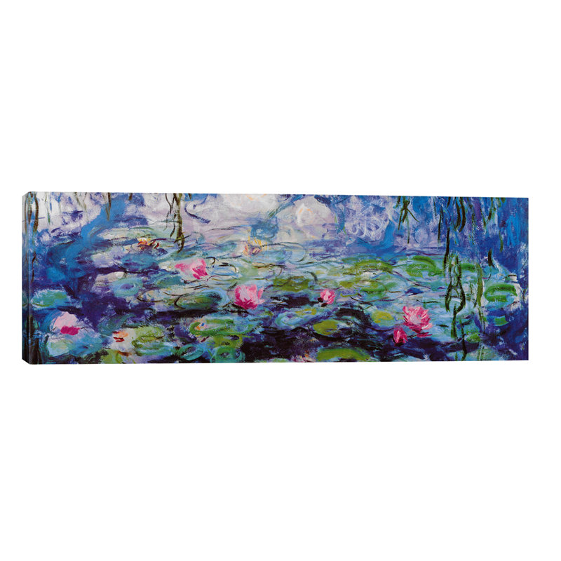 Nympheas by Claude Monet - Panoramic Painting on Canvas, 152.4 cm H x 50.8 cm W x 1.91 cm D, No Frame