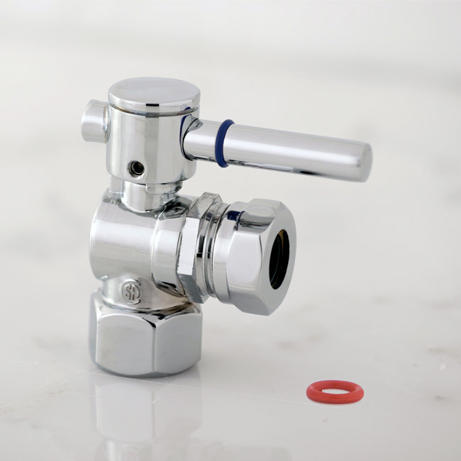 Kingston Brass Concord 1/2-Inch FIP x 1/2 or 7/16-Inch Slip Joint Quarter-Turn Angle Stop Valve, Polished Chrome
